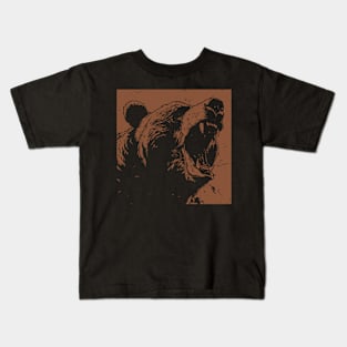 Grizzly Bear Illustration - Grizzly Bear Kids T-Shirt